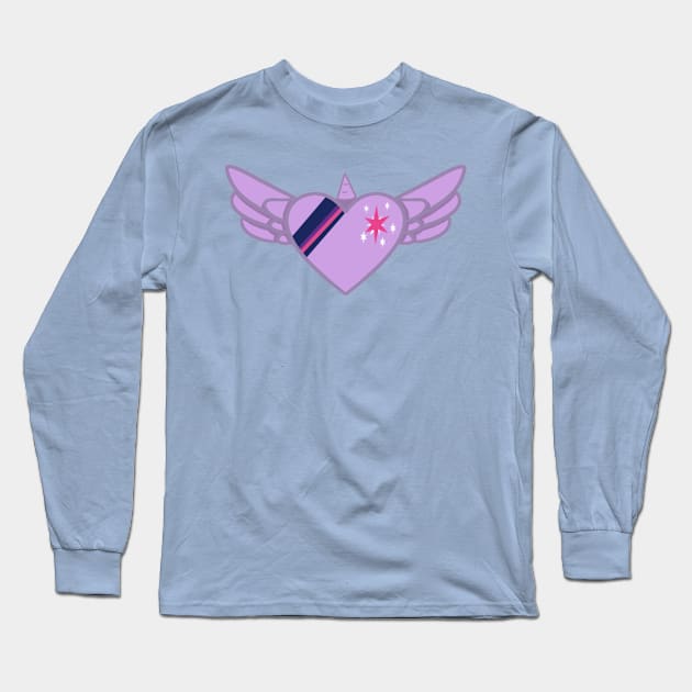 Twilight Sparkle Heart Long Sleeve T-Shirt by Jade Wolf Art